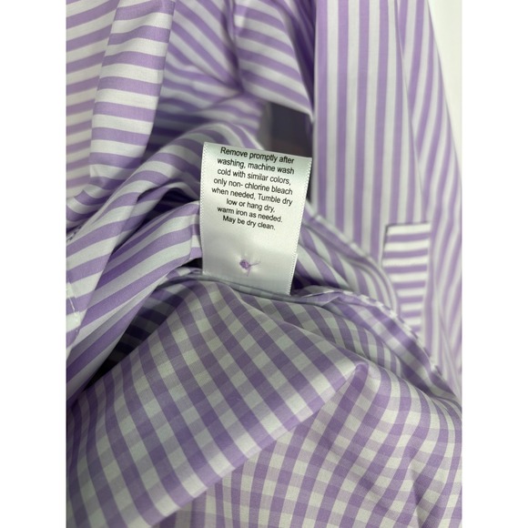 NWT Hinson Wu Purple Lilac White Stripe 3/4 Margot Sleeve Shirt Top‎ Size 16 - Picture 12 of 16